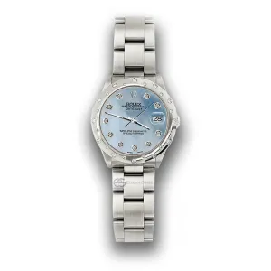 Rolex Datejust Midsize 31mm Domed 24 Diamonds Bezel/Sky Blue  TFJ-142508786