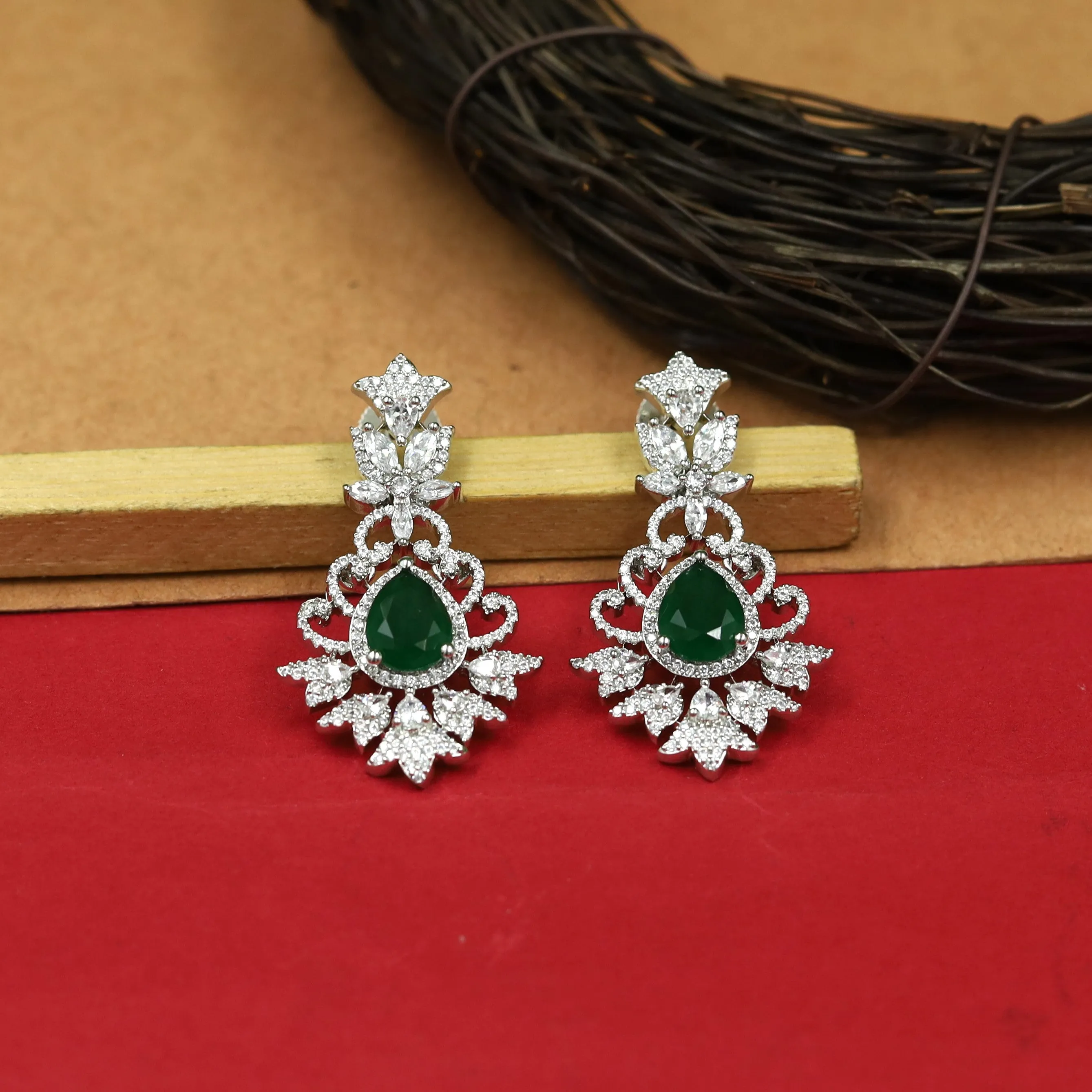 Round Neck Zircon/AD Necklace Set 16560-69
