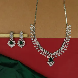 Round Neck Zircon/AD Necklace Set 16560-69