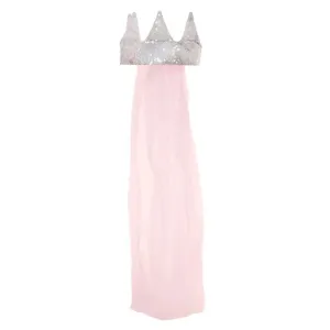 Sequins Silver Princess Crown with Veil