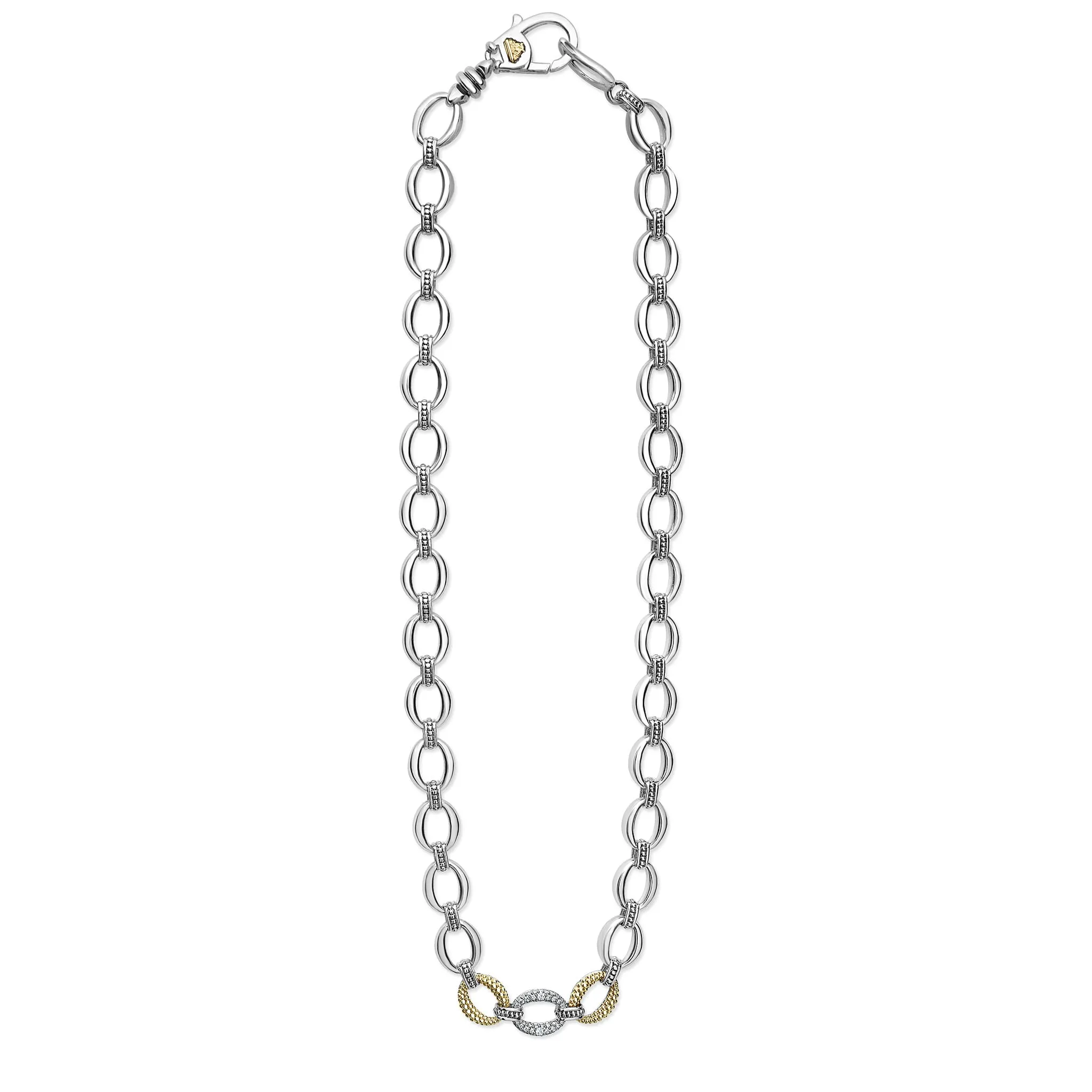 Single Station Diamond Link Necklace