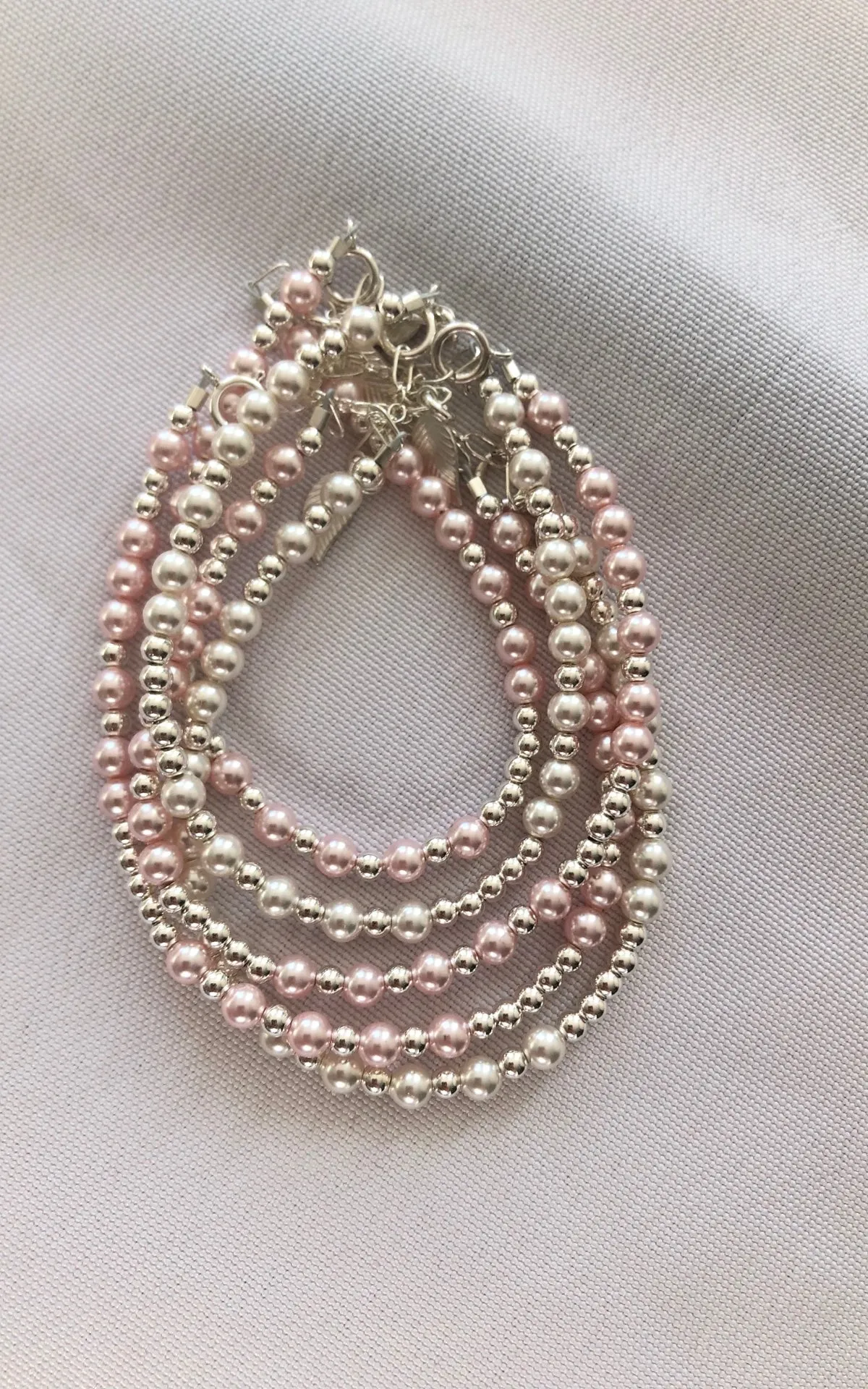 Sterling Silver Multi Pearl Bracelet