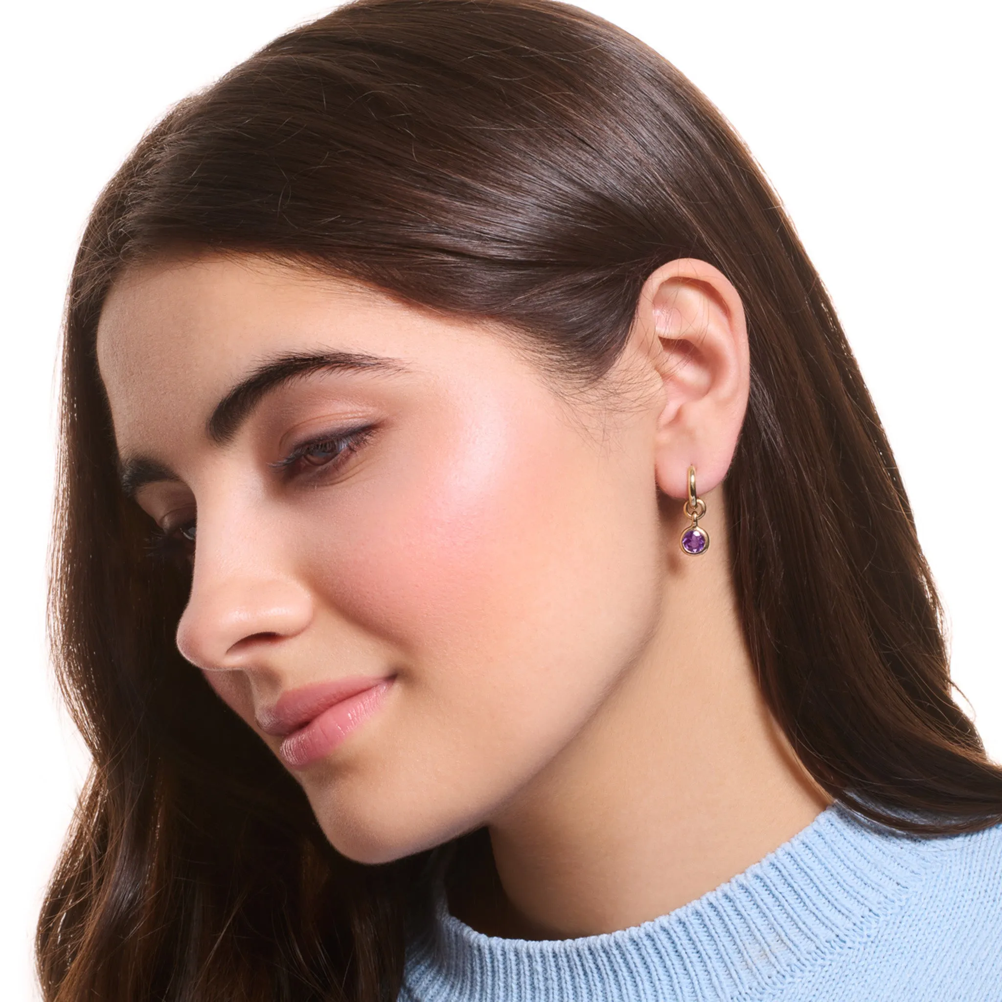 Talya Earring Drops Yellow Gold - Blue Topaz