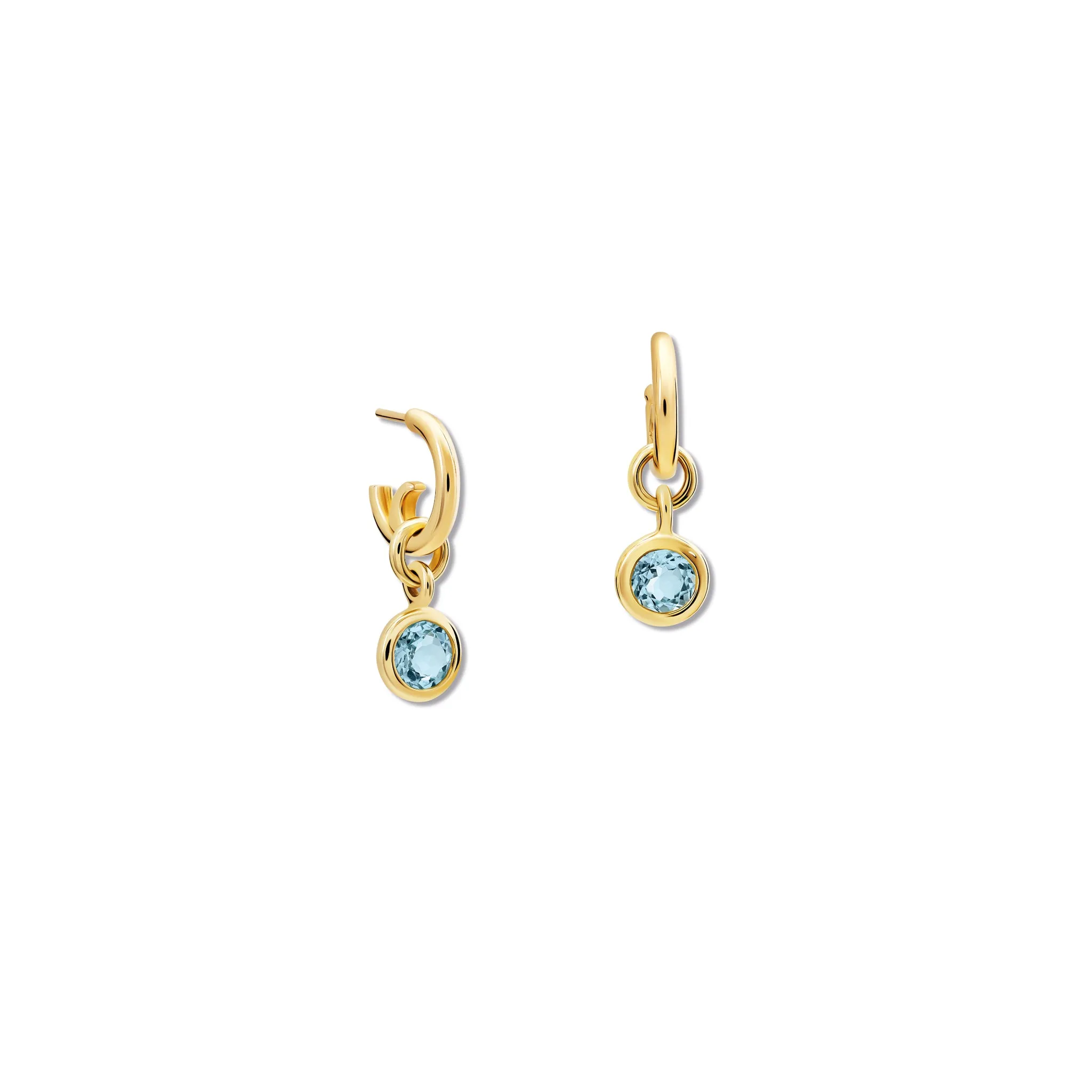 Talya Earring Drops Yellow Gold - Blue Topaz