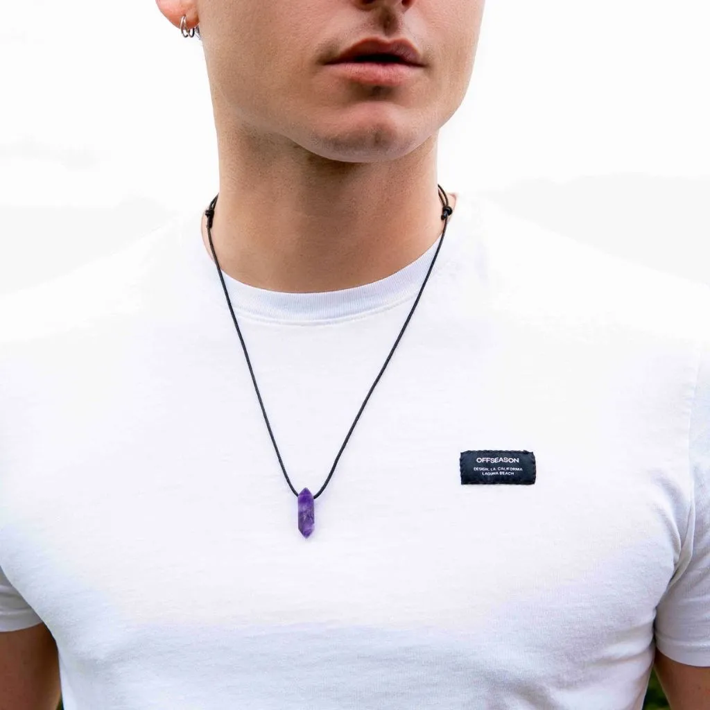 Unisex Amethyst Point Necklace