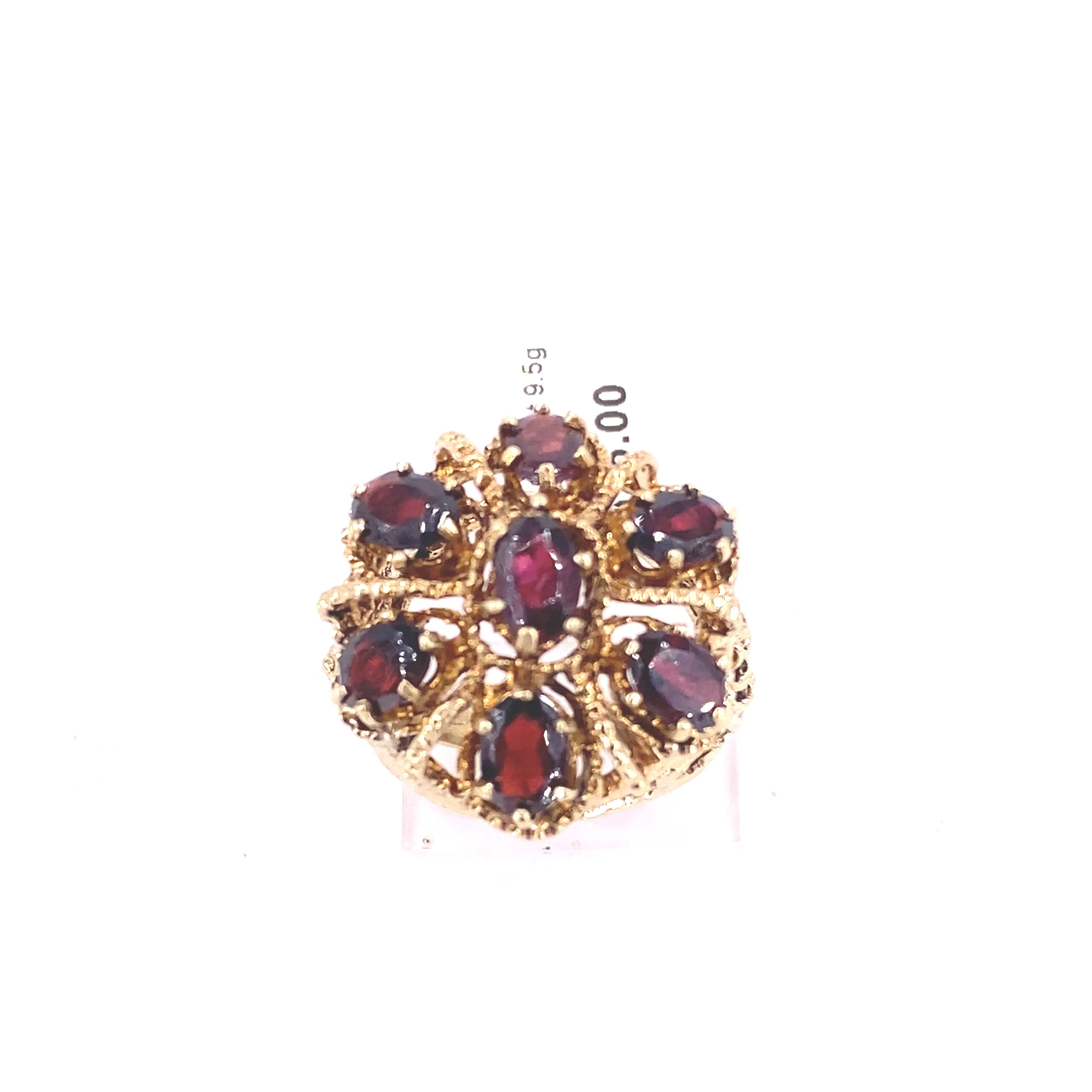 Women’s 9ct Yellow Gold Vintage Garnet Dress Ring