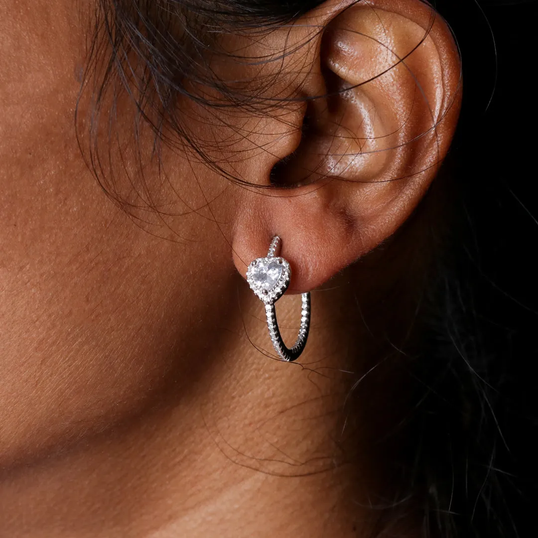 Zircon Heart Hoop Studds