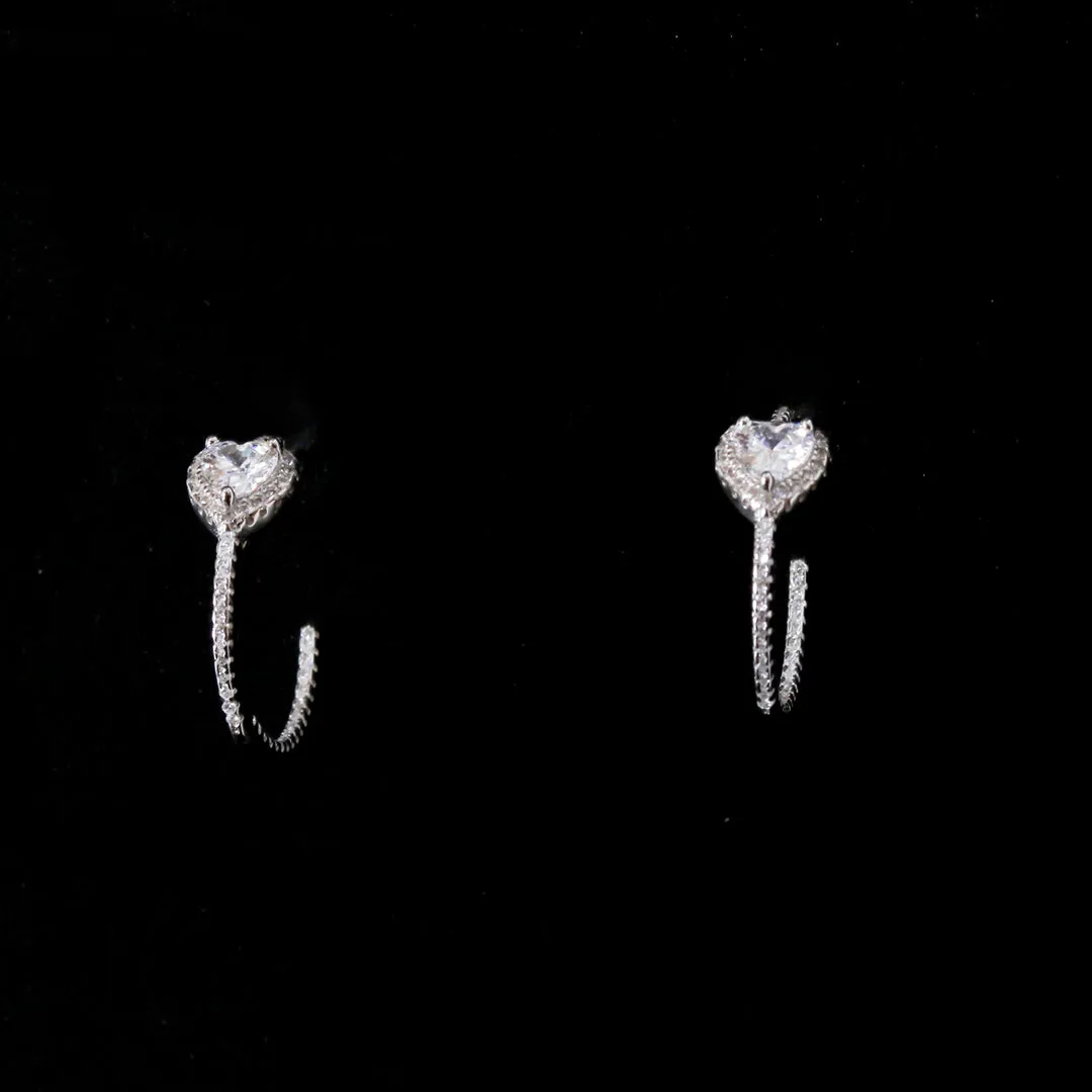 Zircon Heart Hoop Studds