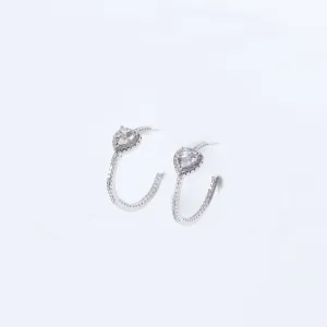 Zircon Heart Hoop Studds