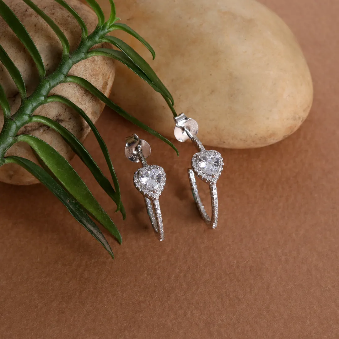 Zircon Heart Hoop Studds