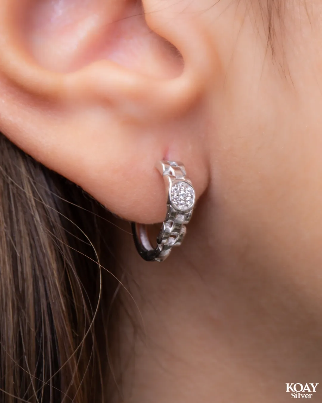 Zircon Hoop Earrings (029)